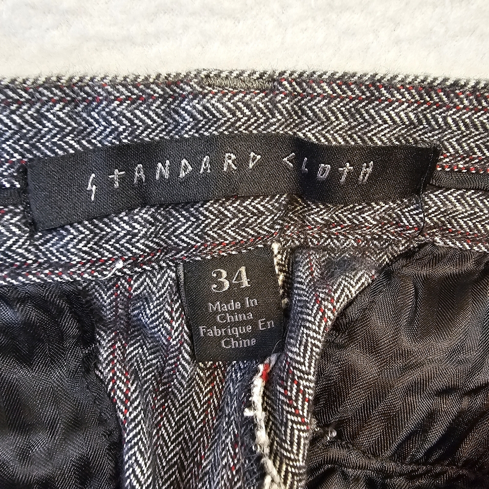 Standard Cloth Gray Pinstripe Trousers Size 34 - Picture 12 of 12